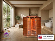 Prestige Wellness Cedar Carbon Flex Duo Corner Sauna