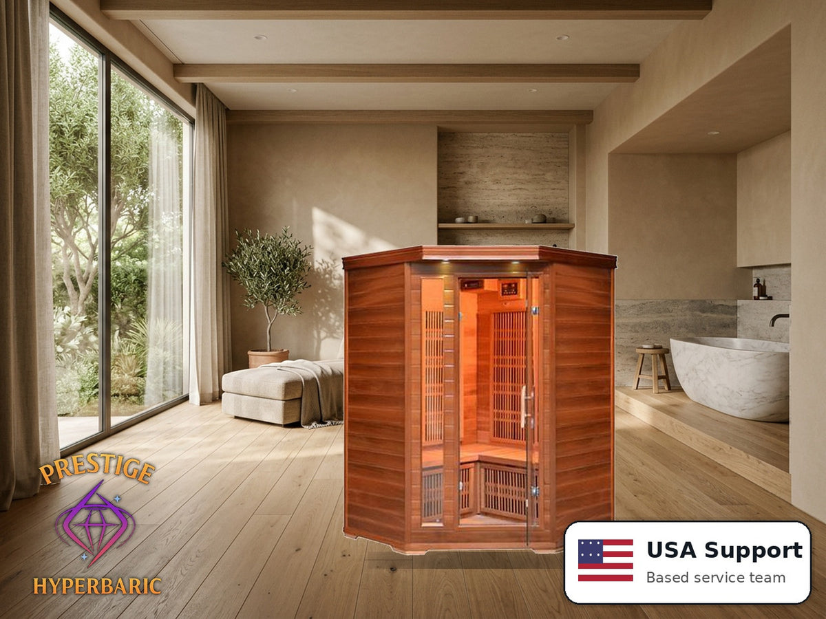Prestige Wellness Cedar Carbon Flex Duo Corner Sauna
