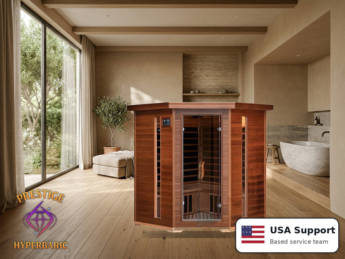 Prestige Wellness Cedar Carbon Grand Trio Corner Sauna