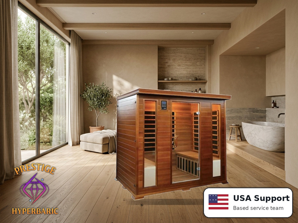 Prestige Wellness Cedar Carbon Quad Sauna