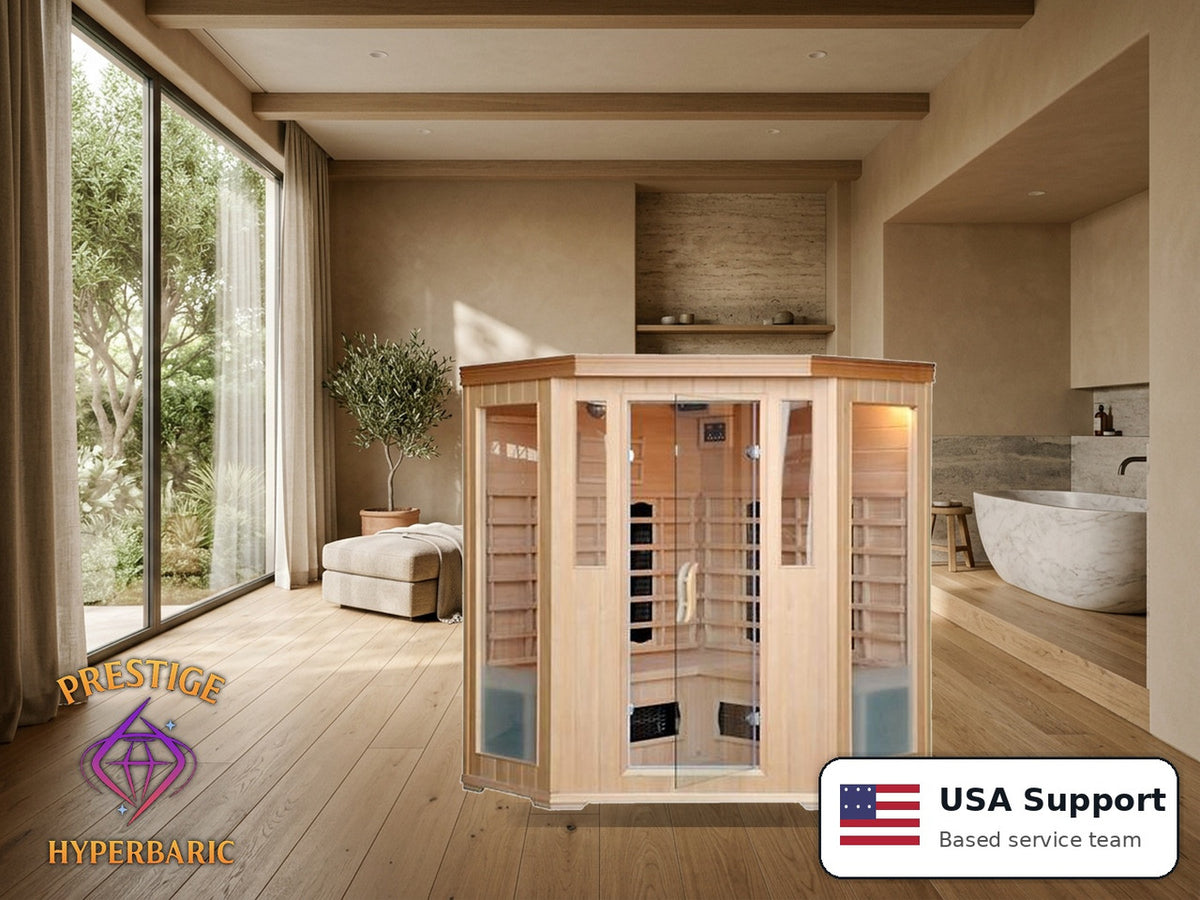 Prestige Wellness Hybrid Heat Grand Trio Corner Sauna