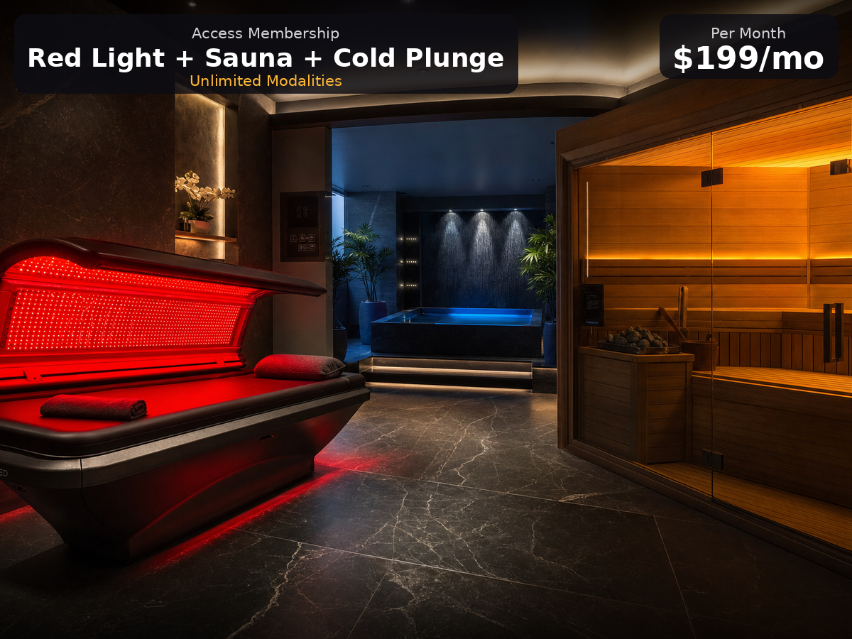 Red Light + Sauna + Cold Plunge Access Membership